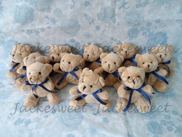 Urso Bege Gravata Azul Marinho 40