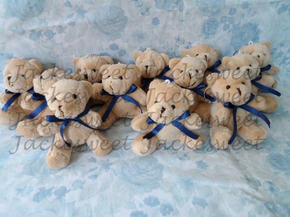 Urso Bege Gravata Azul Marinho 40