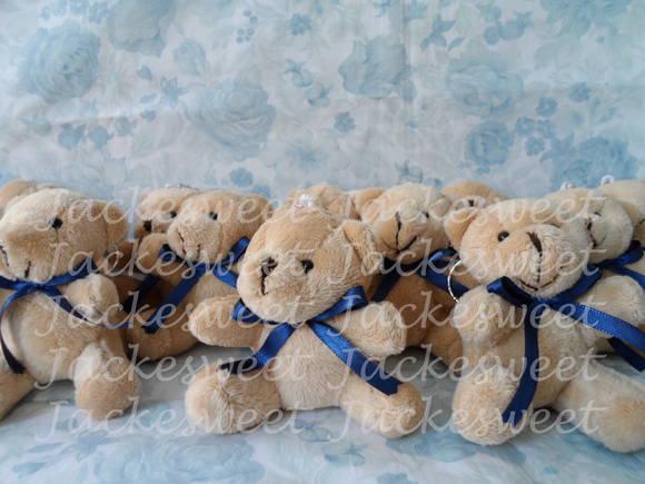 Urso Bege Gravata Azul Marinho 40