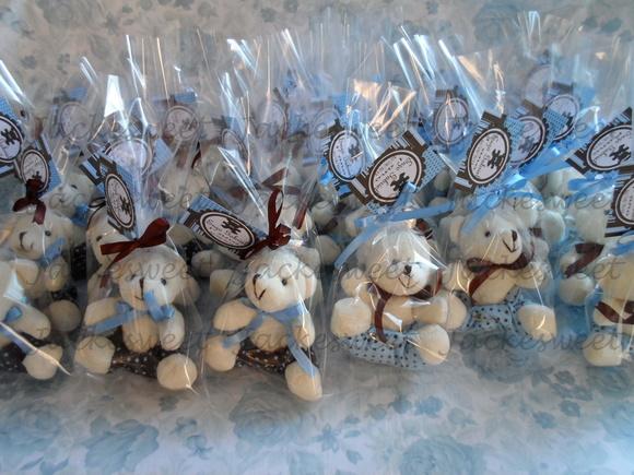 URSO CREME COLEÇÃO AZUL E MARROM