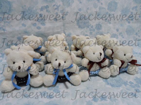 URSO CREME COLEÇÃO AZUL E MARROM