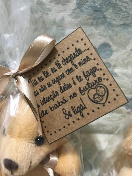 Urso Creme Gravata e Fralda Bege Lt 20unid