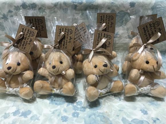 Urso Creme Gravata e Fralda Bege Lt 20unid