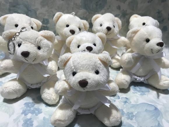 Urso Creme Gravata e Fralda Branca 30 Unid
