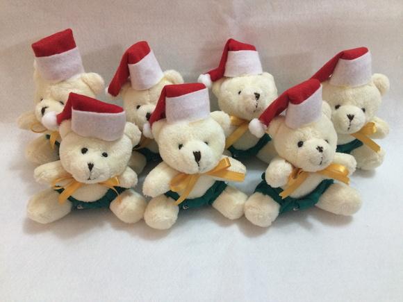 Urso Natalino 9cm Creme