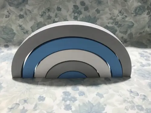 Arco-íris MDF azul/cinza/branco