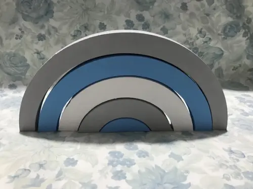 Arco-íris MDF azul/cinza/branco