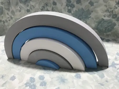 Arco-íris MDF azul/cinza/branco