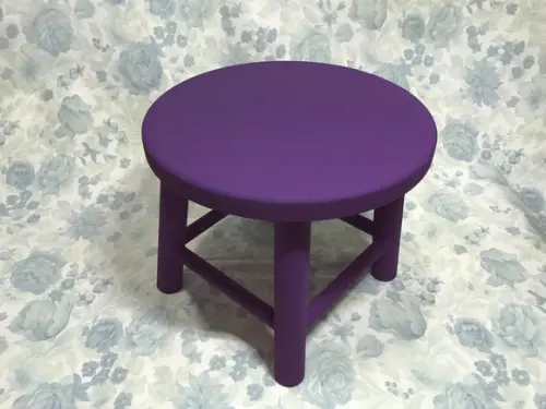 Banquinho Em Madeira Roxo