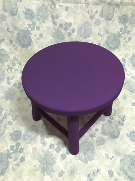 Banquinho Em Madeira Roxo
