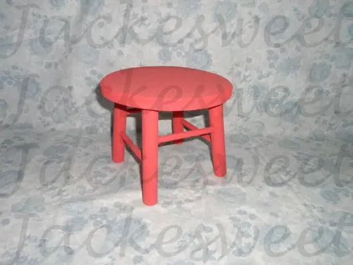 Banquinho Em Madeira Vermelho