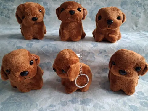 Cachorro em Pelúcia Chaveiro 15 Unid Marrom Fs