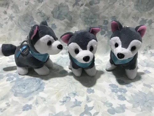 Cachorro em Pelúcia Chaveiro Husky Mod2 15unid