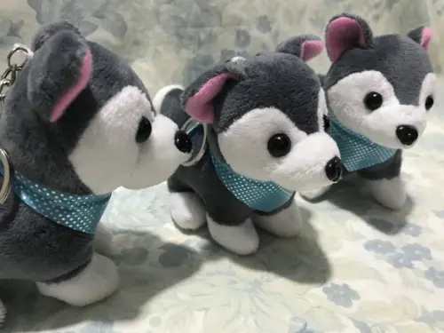 Cachorro em Pelúcia Chaveiro Husky Mod2 15unid
