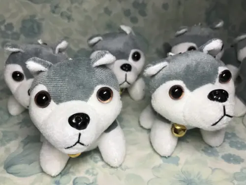 Cachorro em Pelúcia Chaveiro Husky Siberiano 20 Unidades