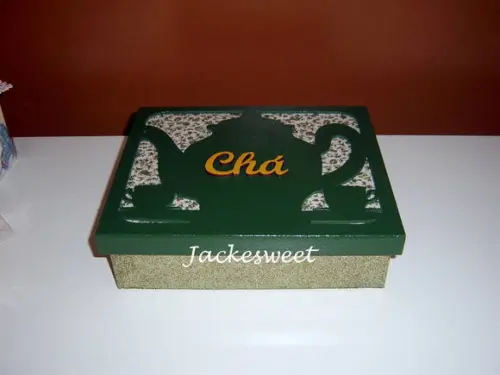 Caixa/porta Chá com 09 Divisórias