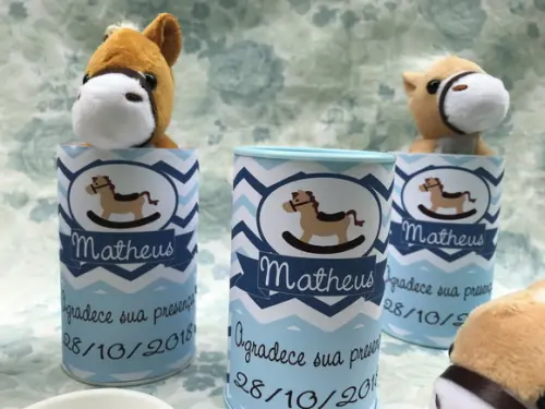 Cavalinhos em Pelúcia Chaveiro + Cofrinho 15 Unidades