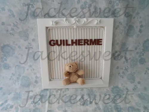 Enfeite Porta Maternidade Urso Provençal