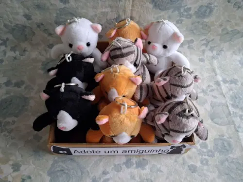 Gatinho em Pelúcia 10unid com Bandeja Personalizada