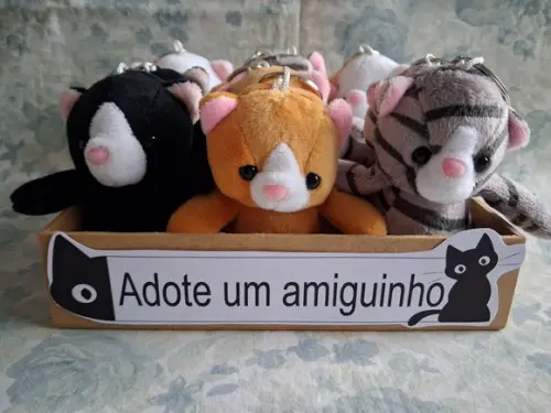 Gatinho em Pelúcia 10unid com Bandeja Personalizada