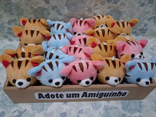 Gatinho em Pelúcia 20unid com Bandeja Personalizada