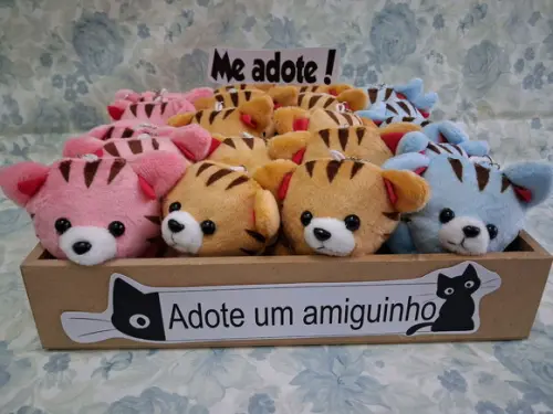 Gatinho em Pelúcia 35unid com Bandeja Personalizada