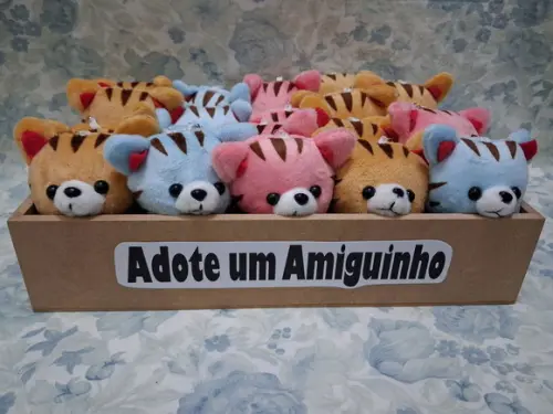 Gatinho em Pelúcia 60unid + 2 Bandejas Personalizadas