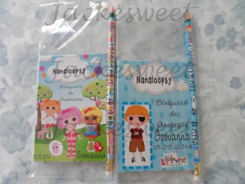 Kit bloquinho e lápis Lalaloopsy