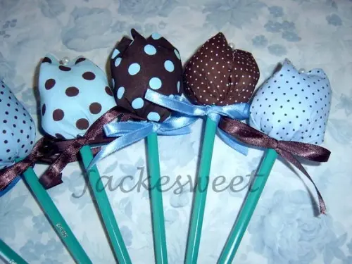 Lápis com Ponteira Tulipas Azul e Marrom