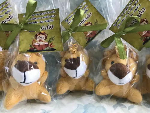 Lembrancinha Mini Pelúcia Leão Kit 50 Unid