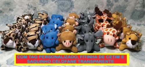 Lembrancinha Pelúcia Mini Selva Kit 15 Unidades