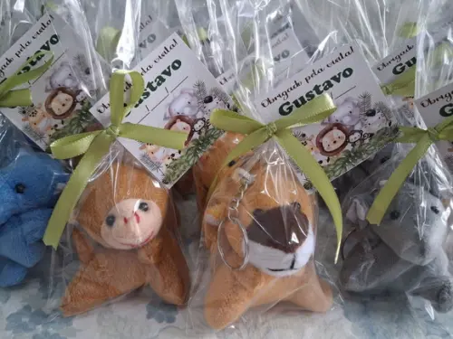 Lembrancinha Pelúcia Mini Selva Kit 40 Unidades