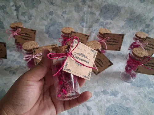 Lembrancinhas Flores Garrafa de Vidro Kit 10unid