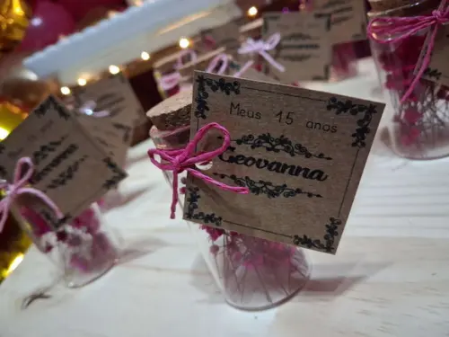 Lembrancinhas Flores Garrafa de Vidro Kit 10unid