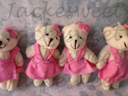 Mini Ursinha Articulada Plush Rosa