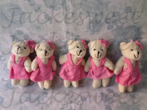 Mini Ursinha Articulada Plush Rosa