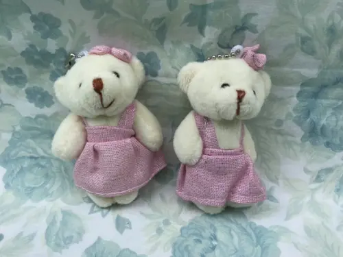 Mini Ursinha Articulado Rosa Brilho 20unid