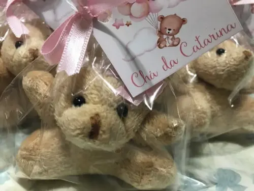 Mini Ursinha Laço Rosa 20 Unidades