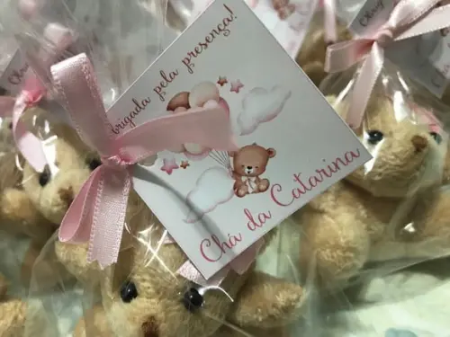 Mini Ursinha Laço Rosa 20 Unidades