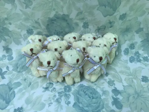 Mini Urso Articulado Filhote 6 cm Creme 20unid