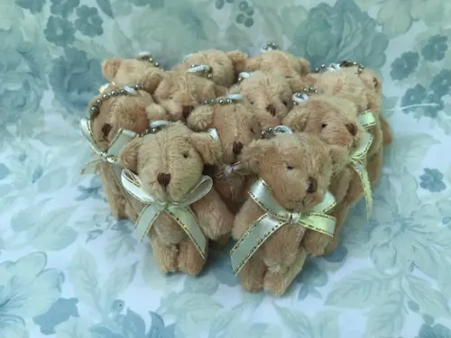 Mini Urso Articulado Filhote 6 cm Marrom Claro 20unid