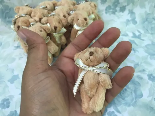 Mini Urso Articulado Filhote 6 cm Marrom Claro 20unid