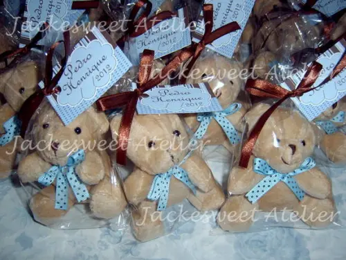 Mini Urso DENGO 2 AZUL COM MARROM