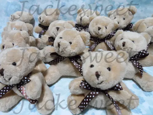 Mini Urso DENGO GRAVATA MARROM BL BRANCA