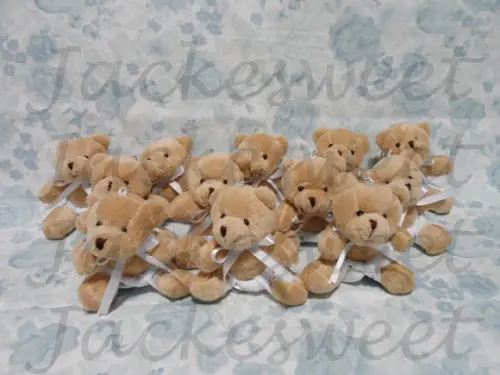 Mini Urso Marrom Fralda e Gravata Branca