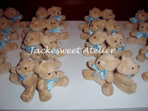 Mini Urso Mimo 01 Azulcom Marrom