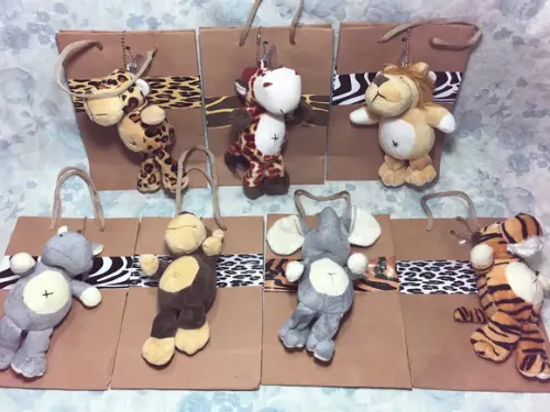 Sacola Kraft Safari Animal Print + Pelúcia Selva