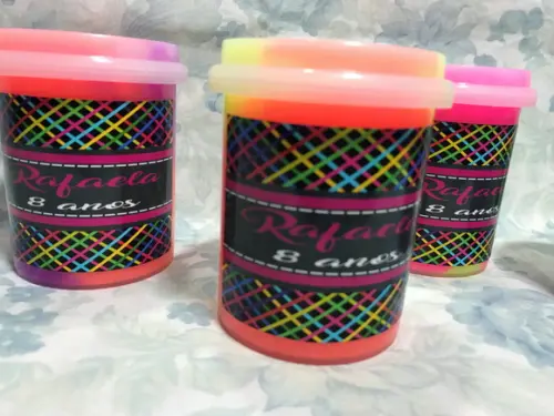 Slime Personalizado Festa Neon 24 Unidades