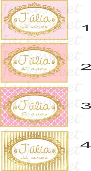Tag Dourado Rosa Realeza