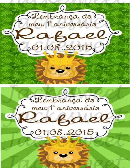TAG LEÃO REI FUNDO VERDE